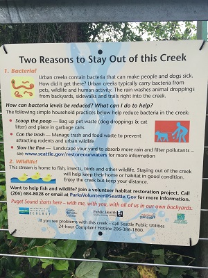 Sign Titled Reasons To Stay Out Of Creek
